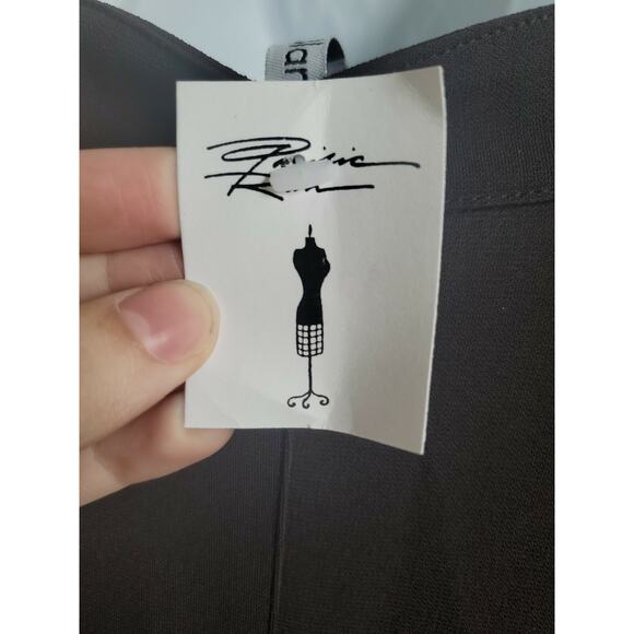 Blanque Womens Brown Asymmetric Button Down Top Size 1 Triacetate Blend - Picture 4 of 8